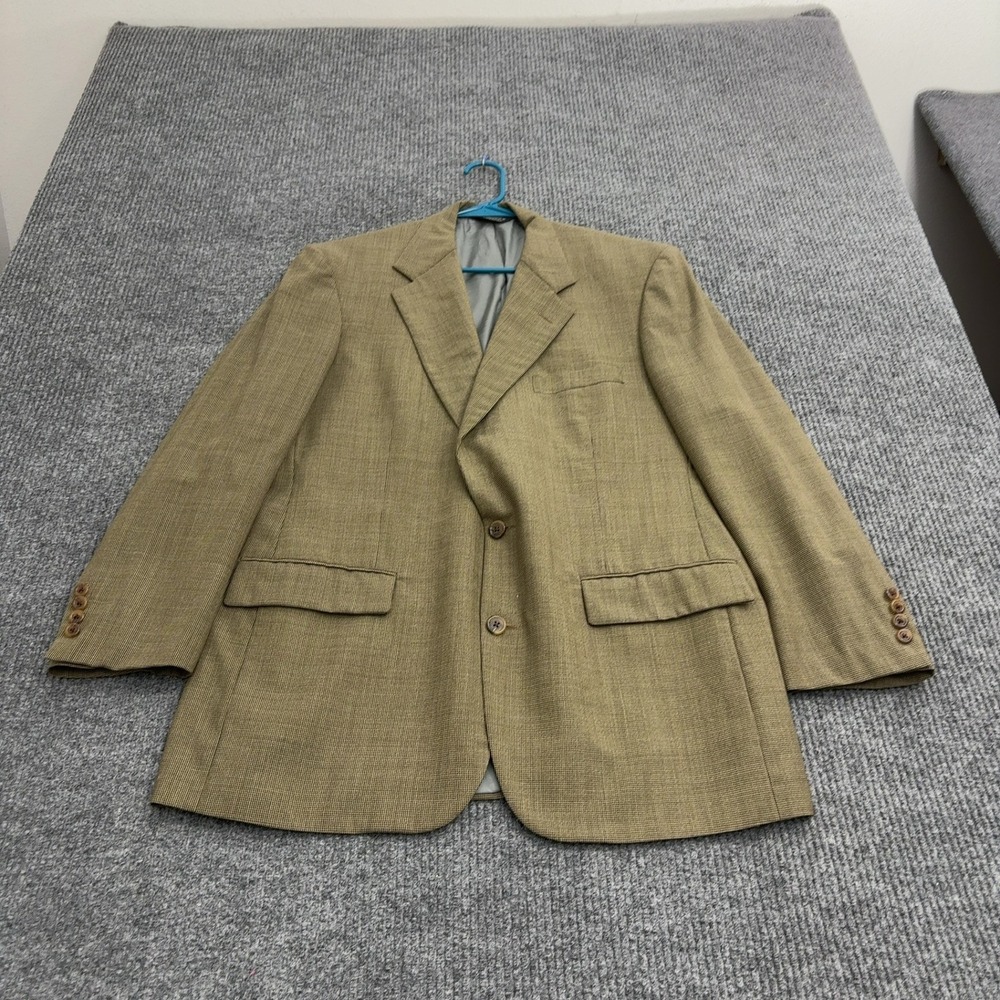 Vintage Southwick Blazer Mens 42 Tan Wool Houndstooth Two Button Classic Style